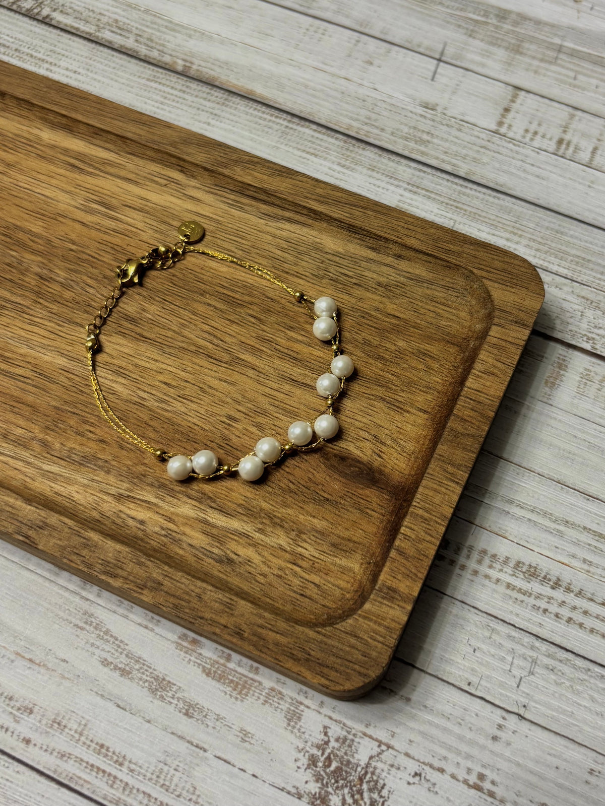 Bracelet Perles Blanches