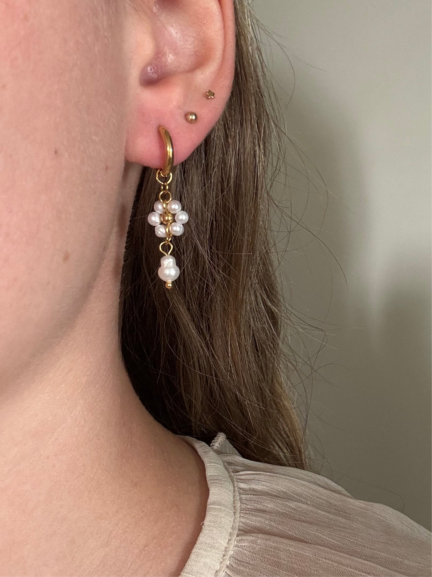 Boucles d’oreilles Perles & Fleurs