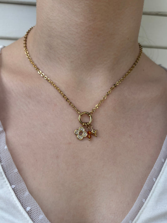 Collier Pampilles Fleurs et Etoiles