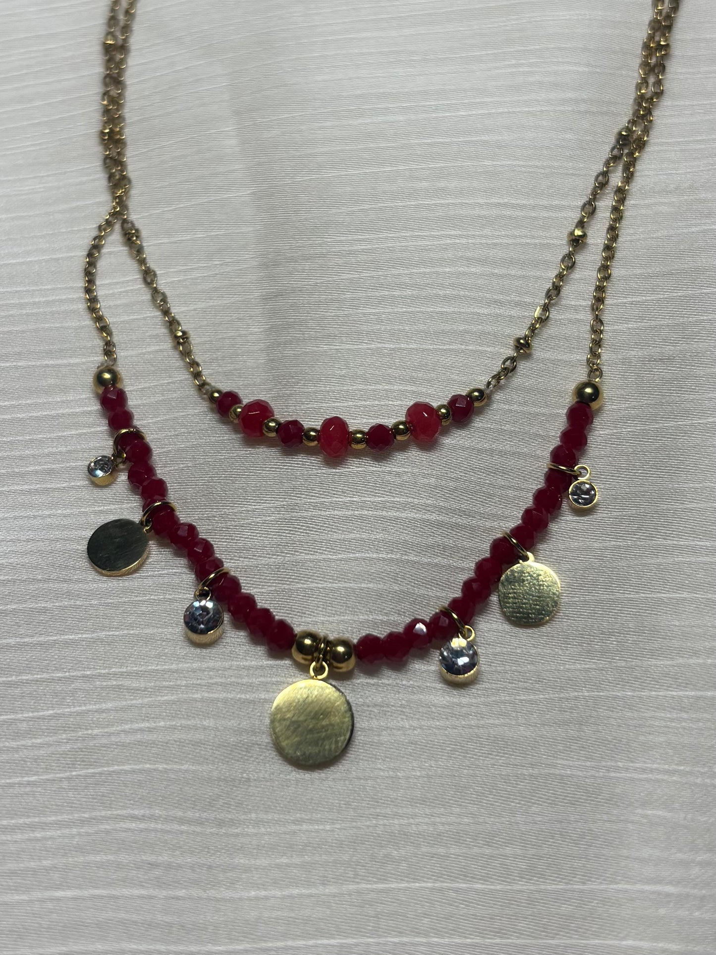 Collier Double Rang Pourpre