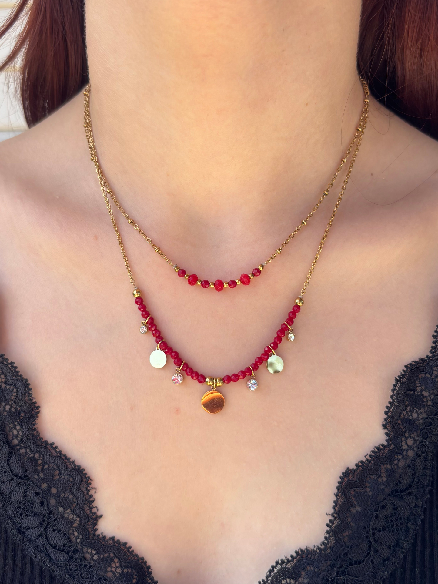Collier Double Rang Pourpre