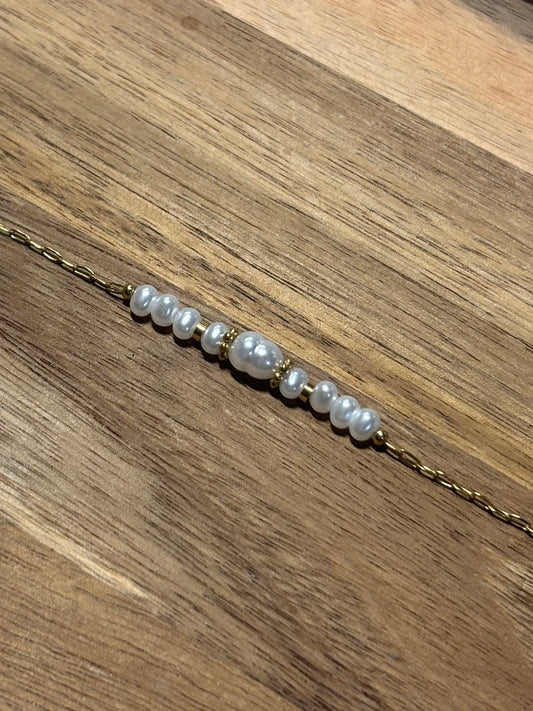 Bracelet Perles Blanches
