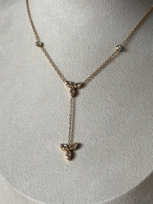 Collier Cristaux Dorés