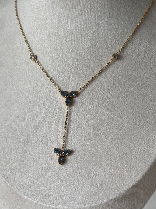 Collier Cristaux Bleus