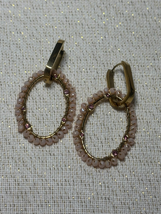 Boucles d'Oreilles Perles Roses