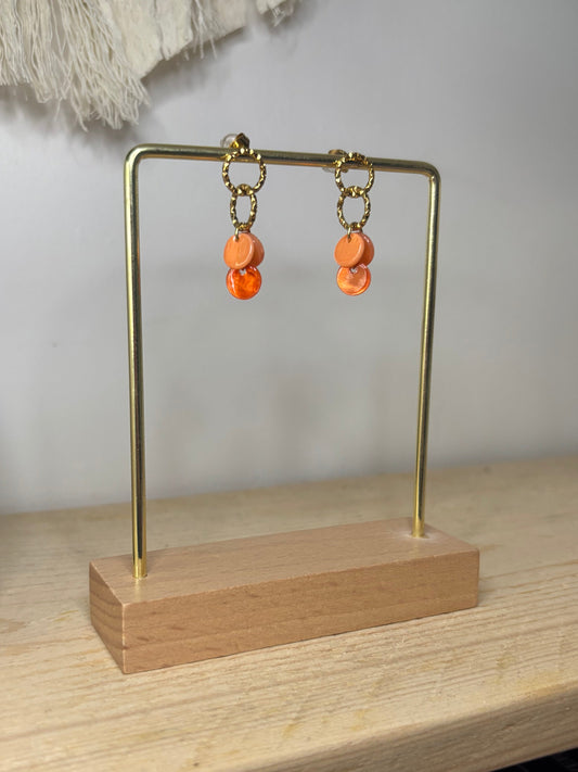 Boucles d'Oreilles Sequins Orange