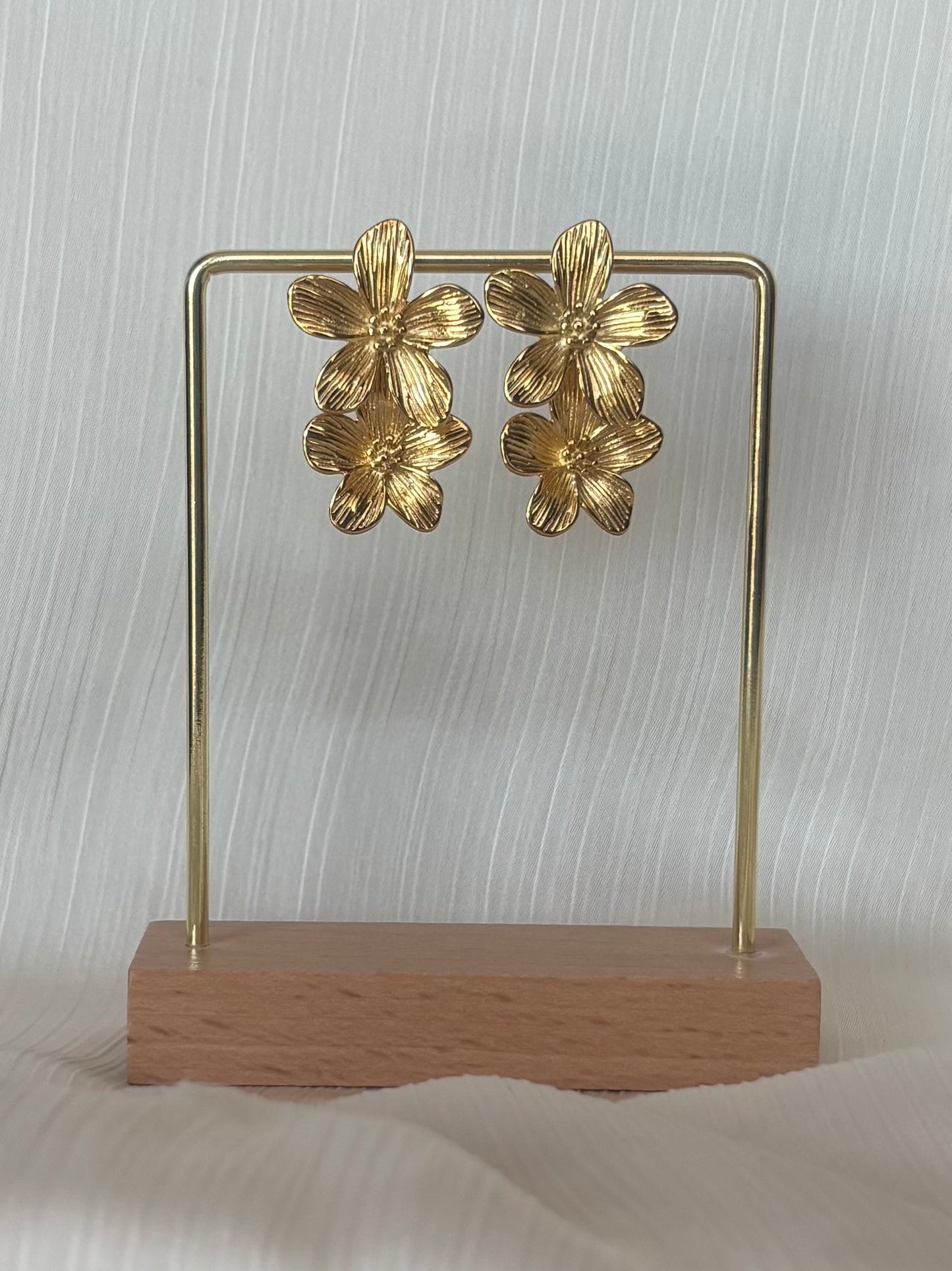 Boucles d’Oreilles Double FLeurs