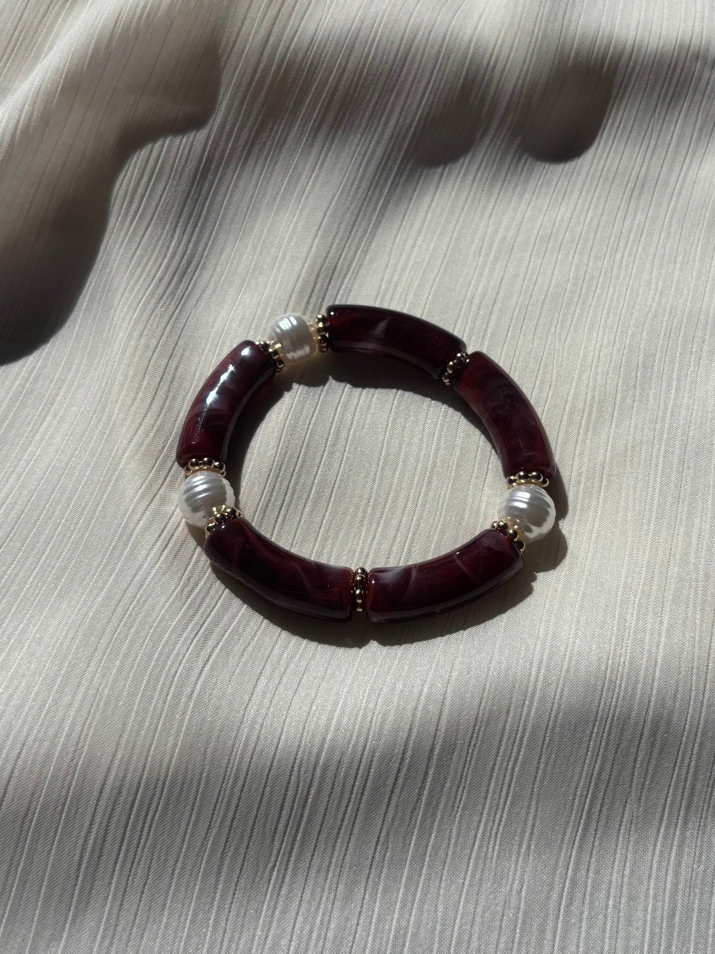 Bracelet Jonc Elastique Bordeaux