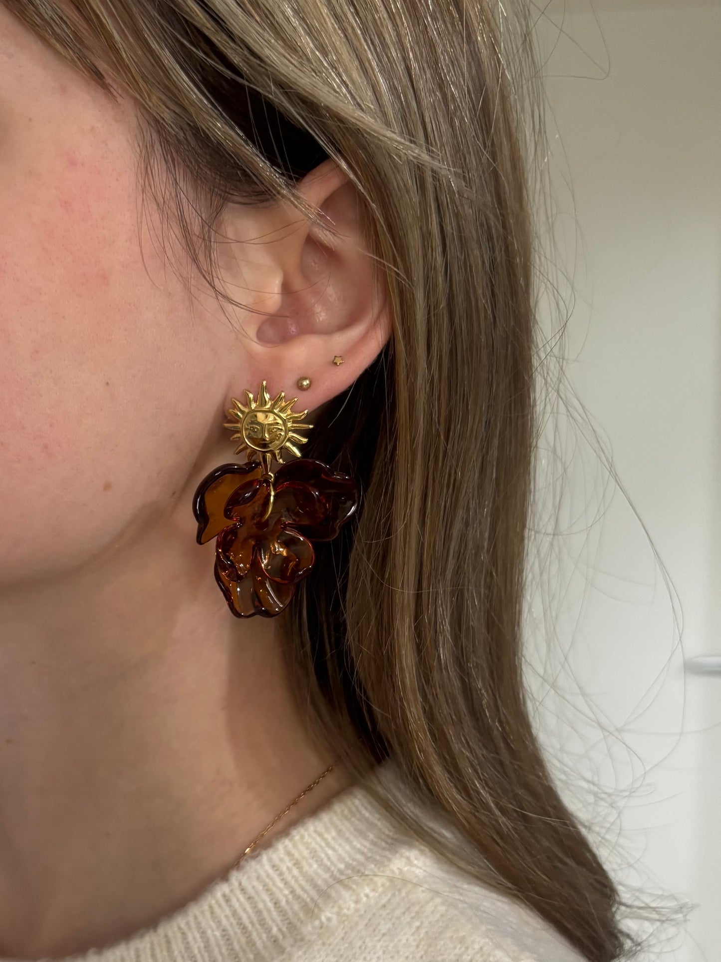 Boucles d'Oreilles Soleil d'Ambre
