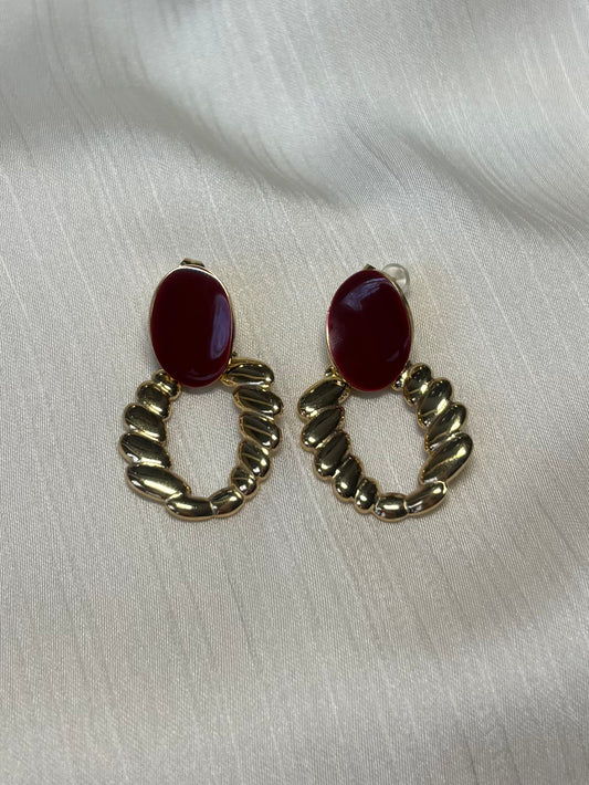Boucles d'Oreilles Bordeaux Chic