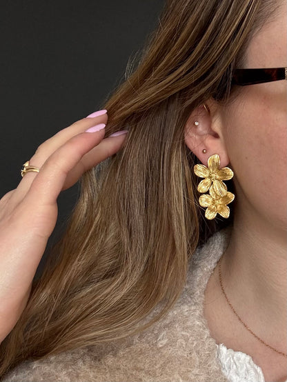 Boucles d’Oreilles Double FLeurs