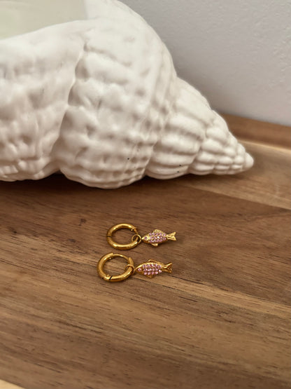 Boucles d'Oreilles Poisson rose