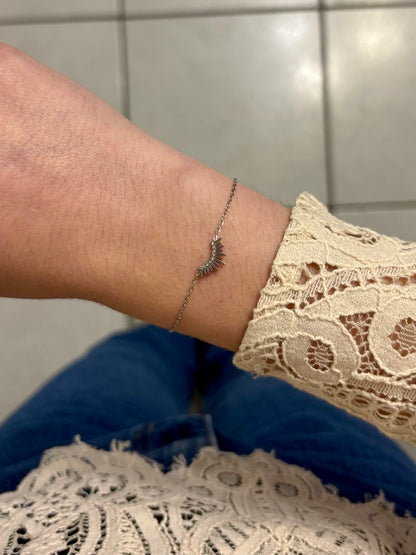 Bracelet fin demi lune argenté
