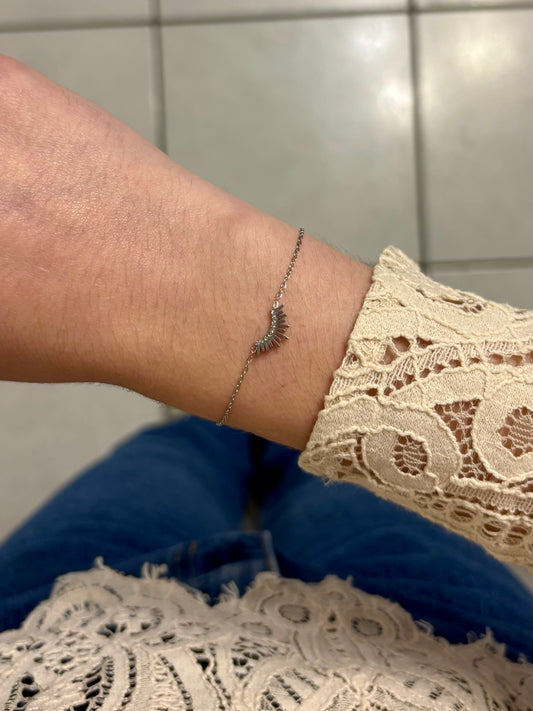 Bracelet fin demi lune argenté