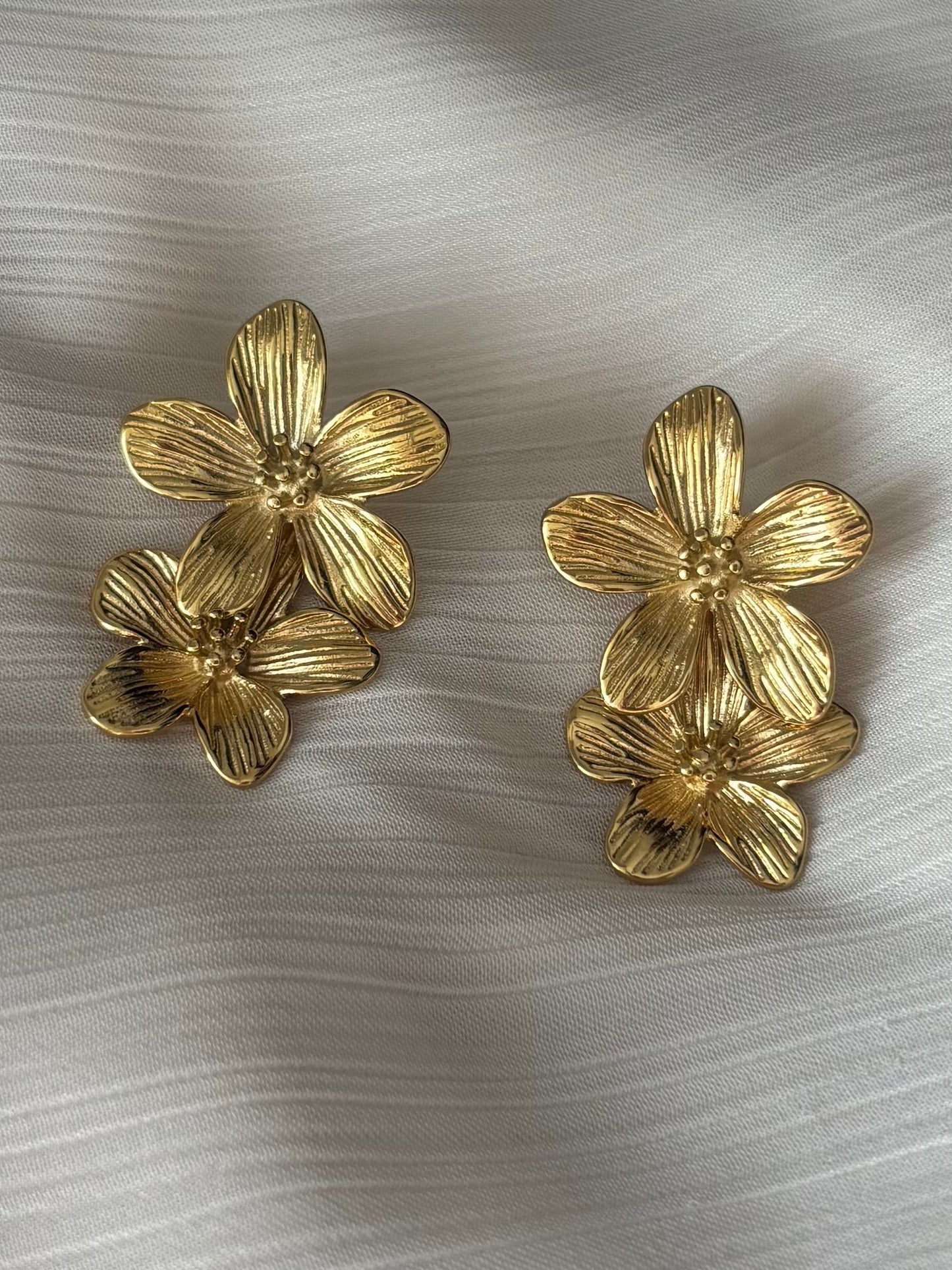 Boucles d’Oreilles Double FLeurs