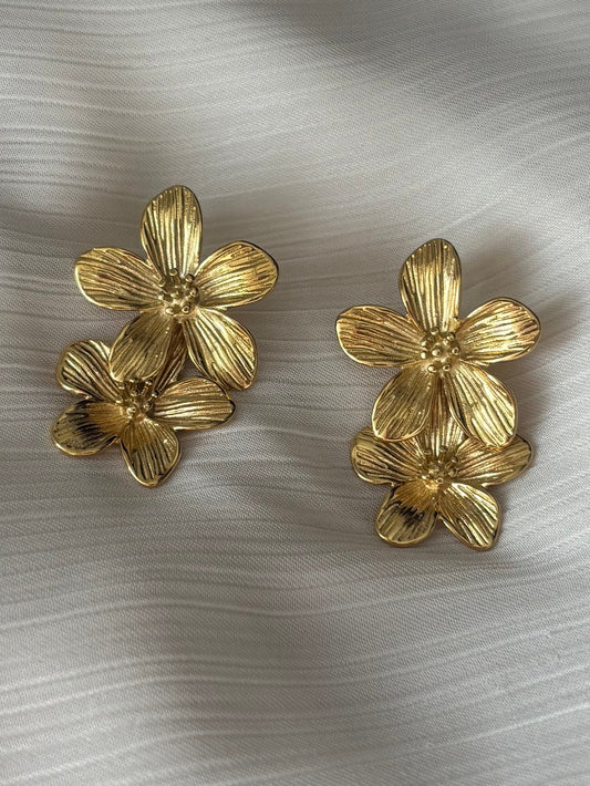 Boucles d’Oreilles Double FLeurs