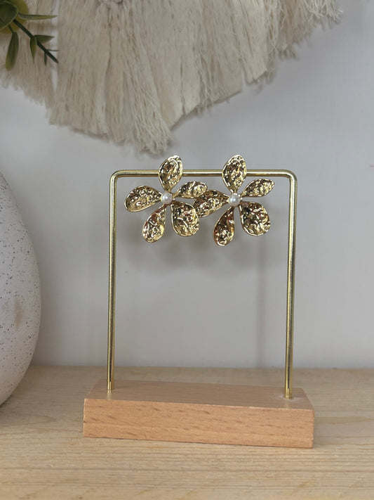 Boucles d'Oreilles Fleurs Martelées