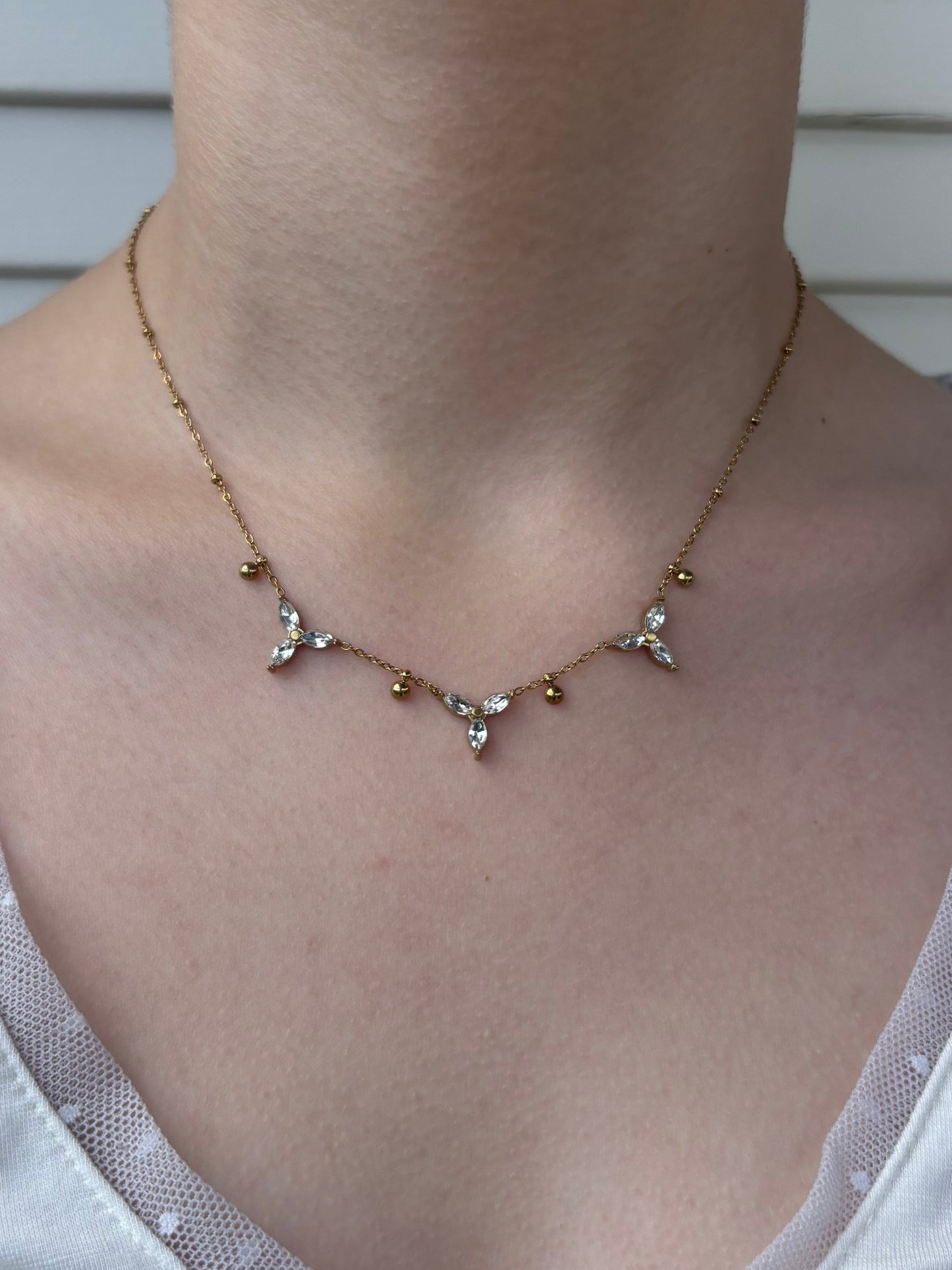 Collier Fleurs Scintillantes