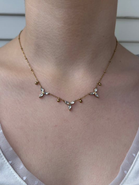 Collier Fleurs Scintillantes