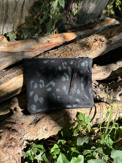 Pochette léopard noire à motifs