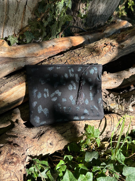 Pochette léopard noire à motifs