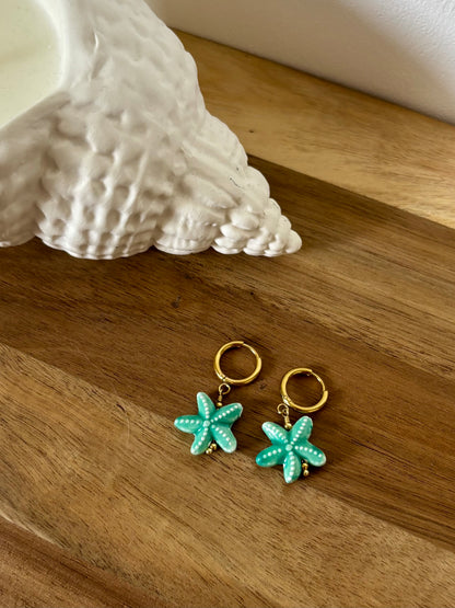 Boucles d'Oreilles Etoiles de Mer Coralia