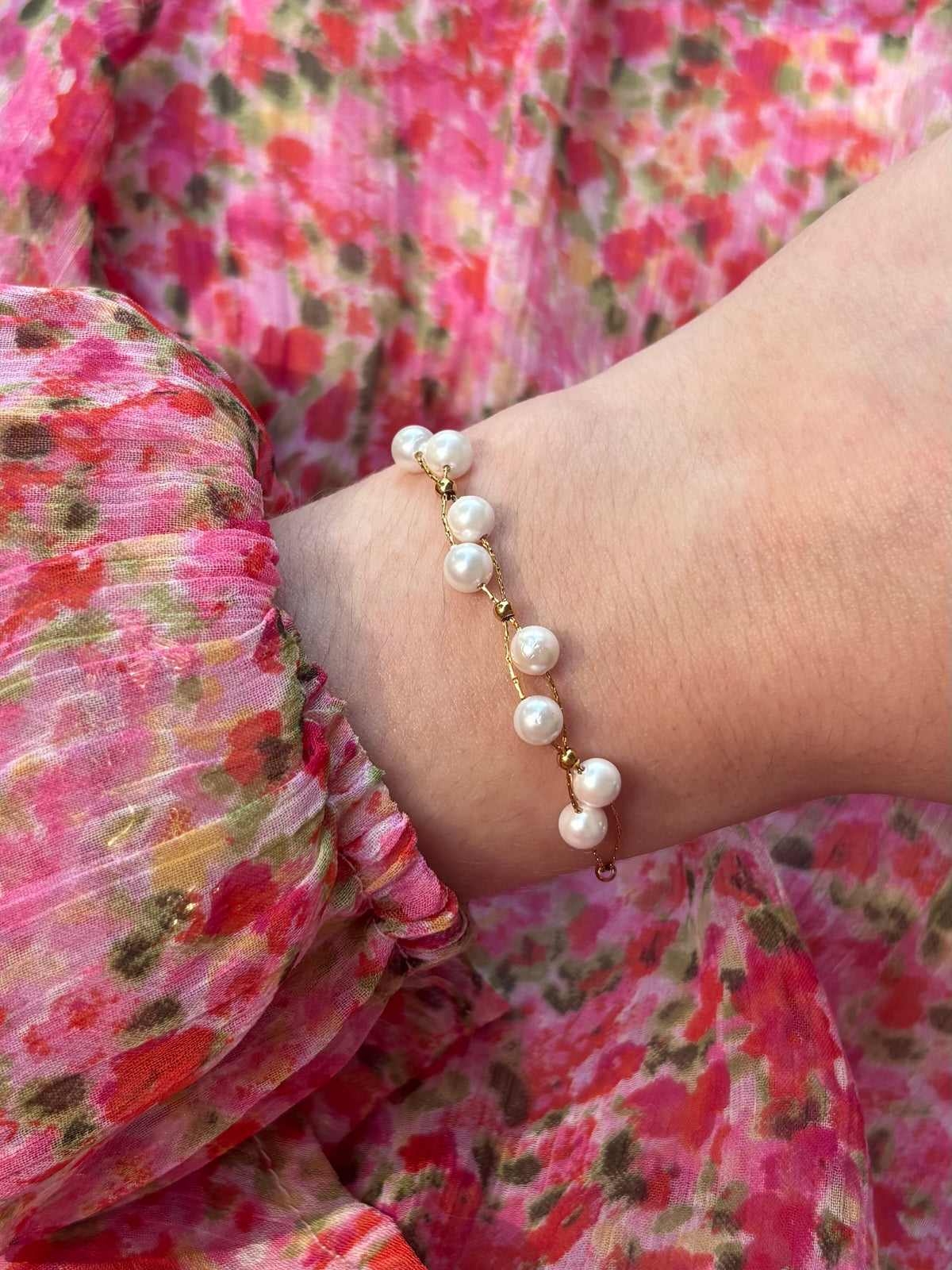 Bracelet Perles Blanches