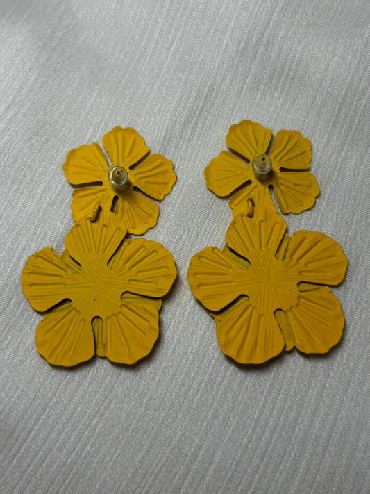 Boucles d'Oreilles Duo Floral jaune