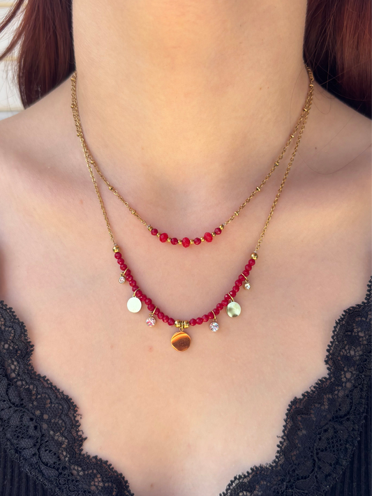 Collier Double Rang Pourpre
