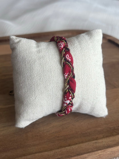 Bracelet Tresse Rouge