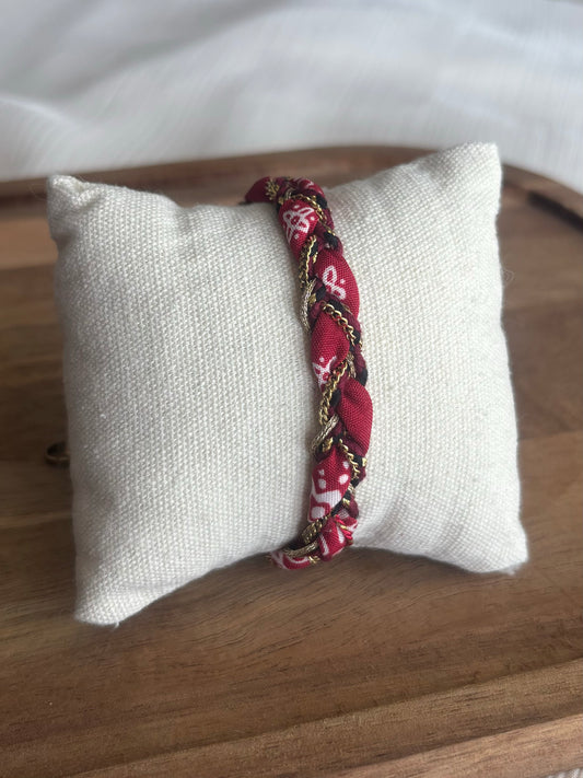 Bracelet Tresse Rouge
