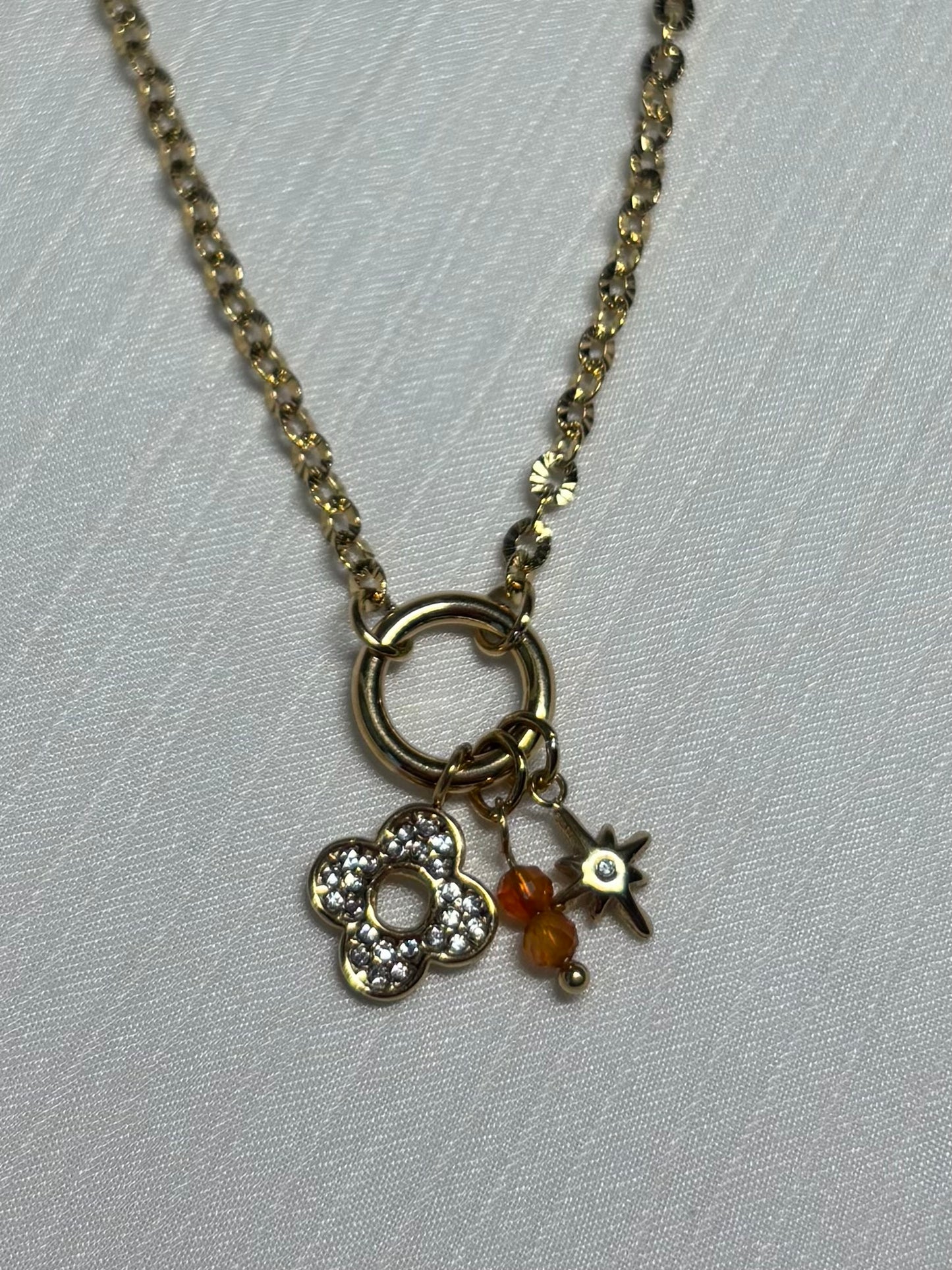 Collier Pampilles Fleurs et Etoiles