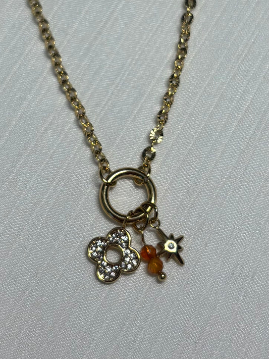 Collier Pampilles Fleurs et Etoiles