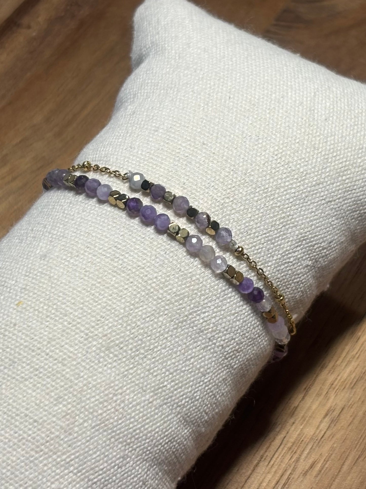 Bracelet Double Rang Violet