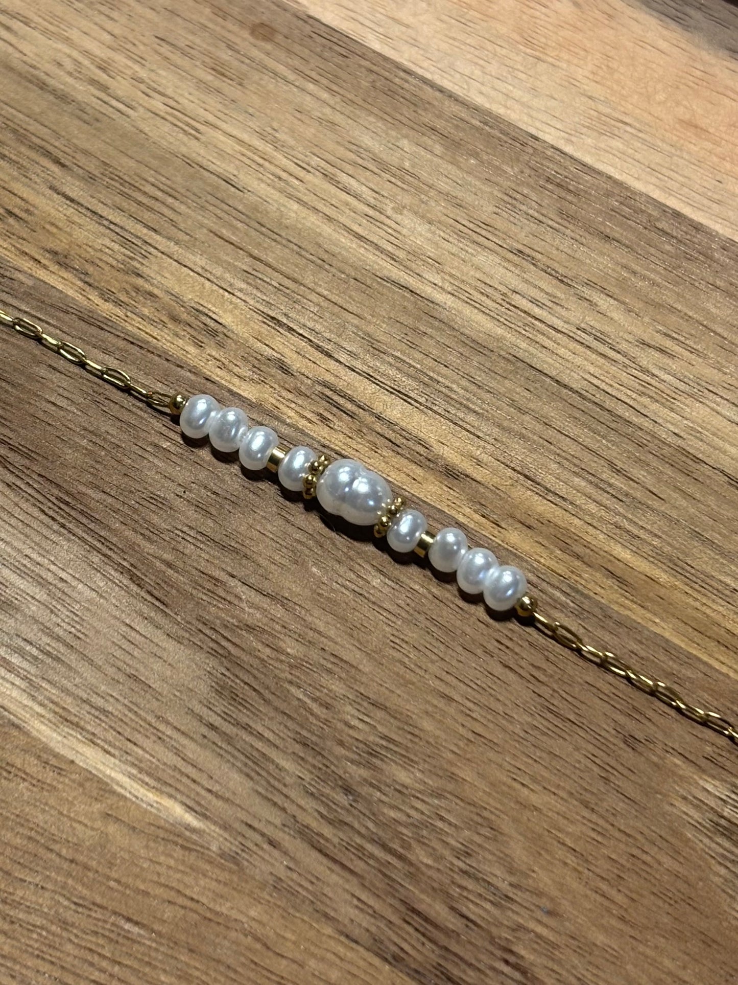 Bracelet Perles Blanches