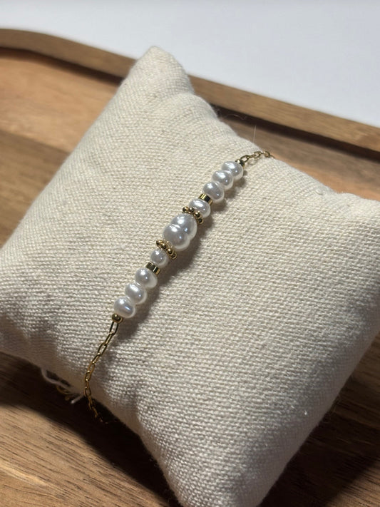 Bracelet Perles Blanches