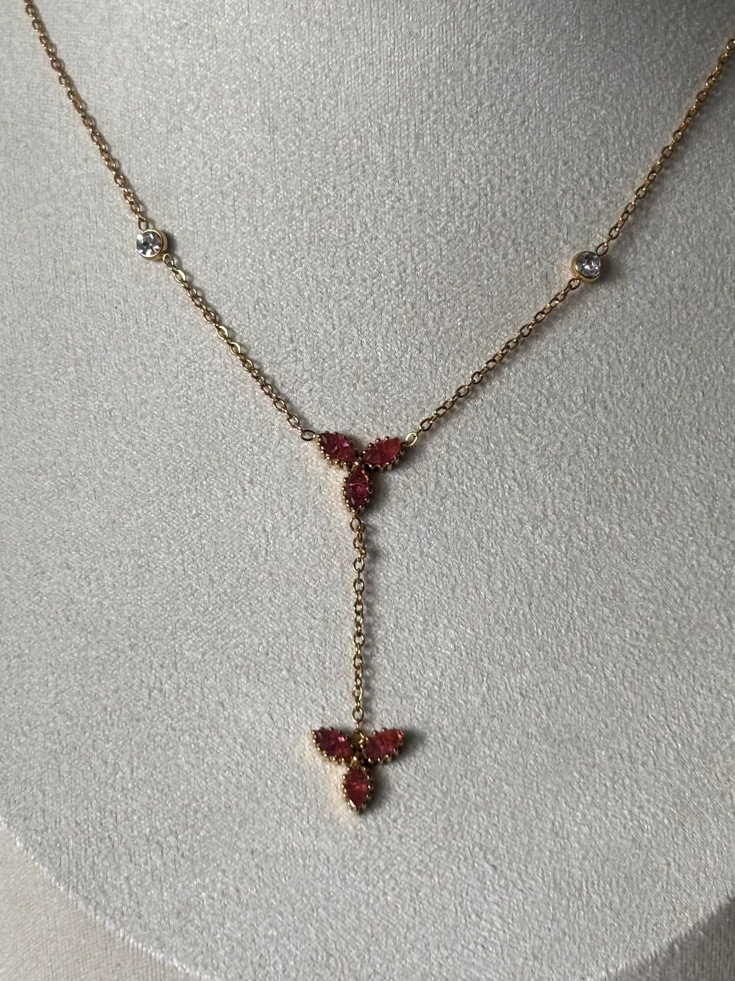 Collier Cristaux Roses