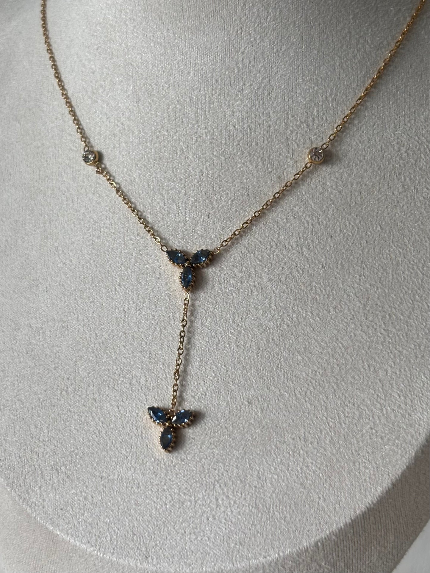 Collier Cristaux Bleus