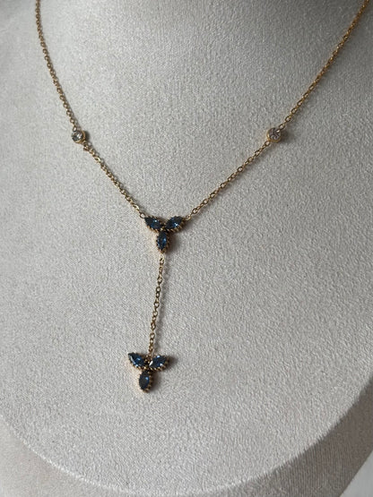 Collier Cristaux Bleus