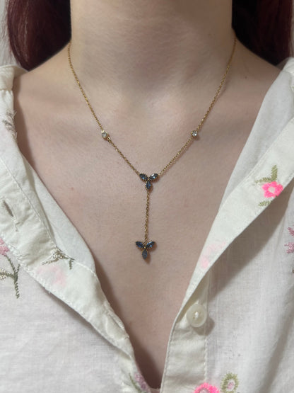 Collier Cristaux Bleus