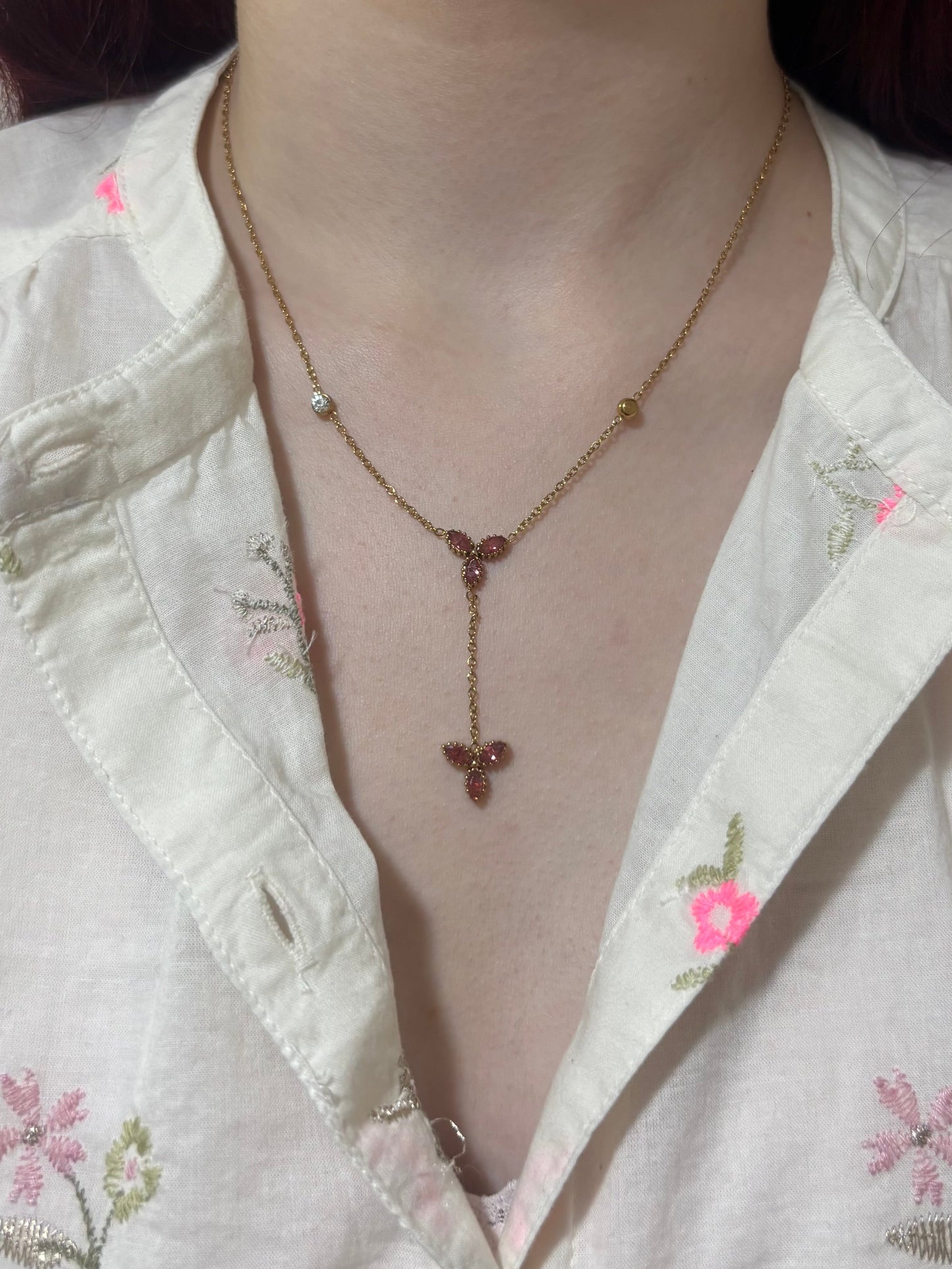 Collier Cristaux Roses