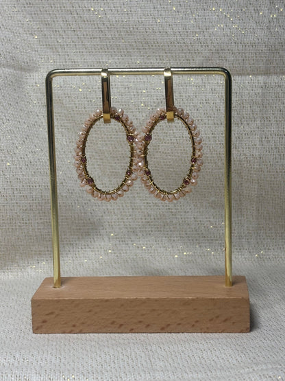 Boucles d'Oreilles Perles Roses