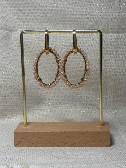 Boucles d'Oreilles Perles Roses