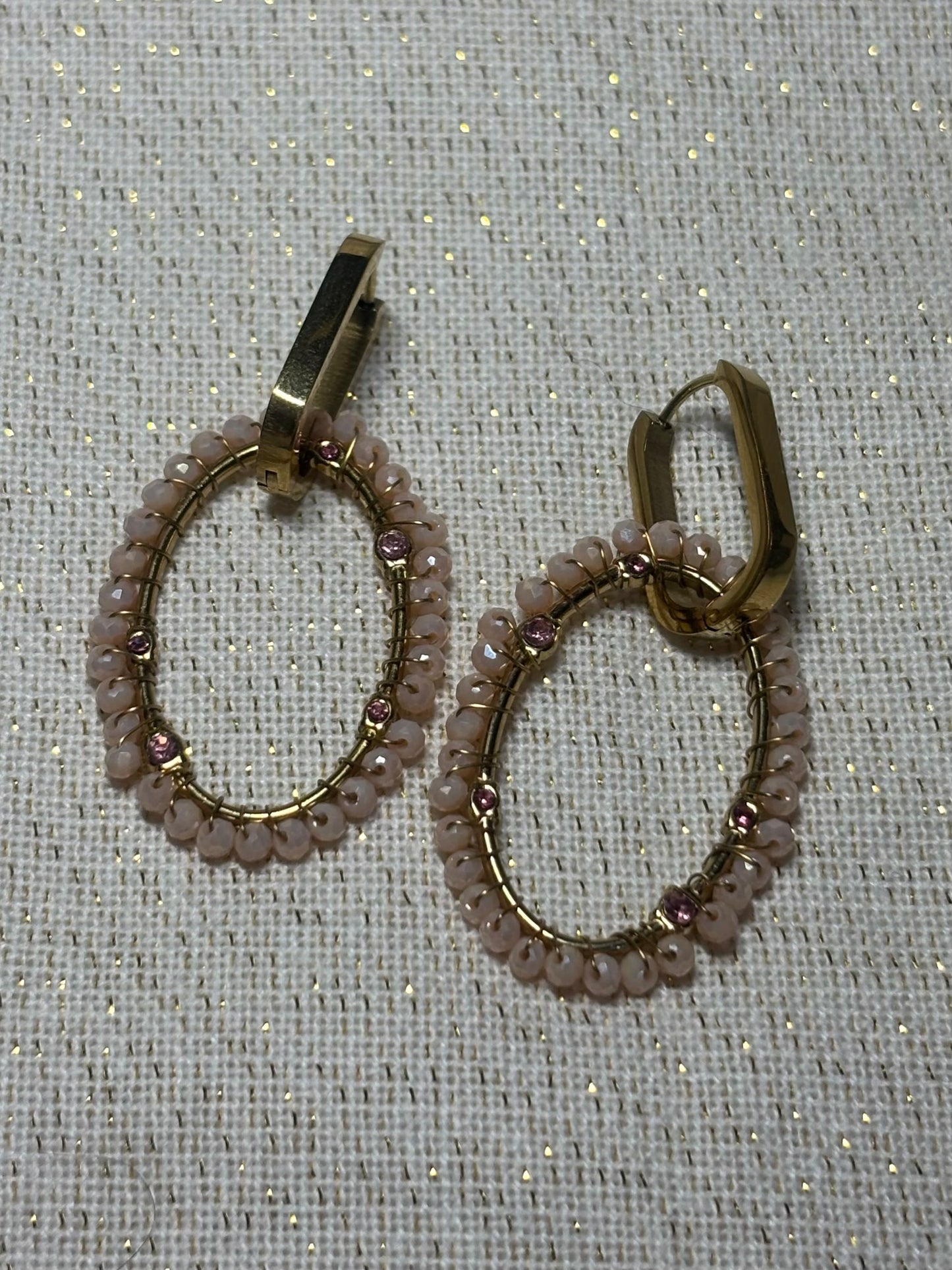 Boucles d'Oreilles Perles Roses