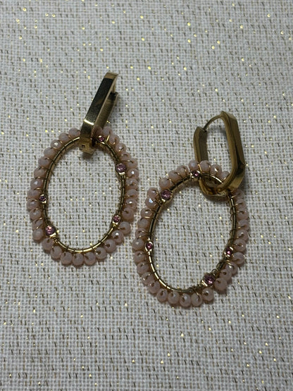 Boucles d'Oreilles Perles Roses