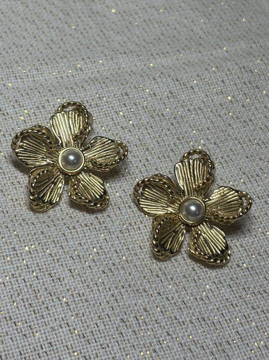 Boucles d'Oreilles Fleurs Vintage