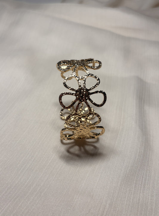 Jonc Fleurs sculptées doré