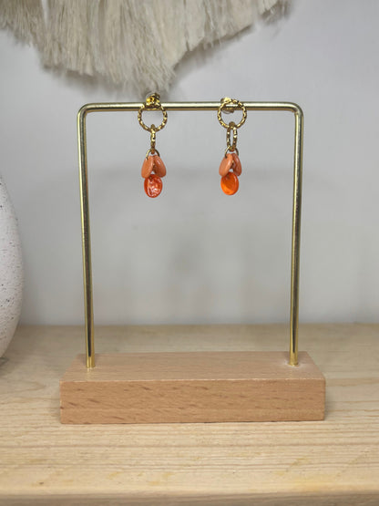 Boucles d'Oreilles Sequins Orange