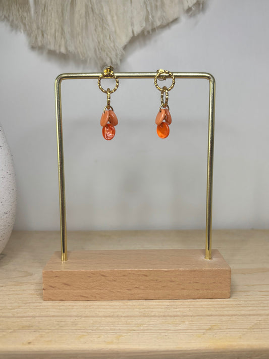 Boucles d'Oreilles Sequins Orange