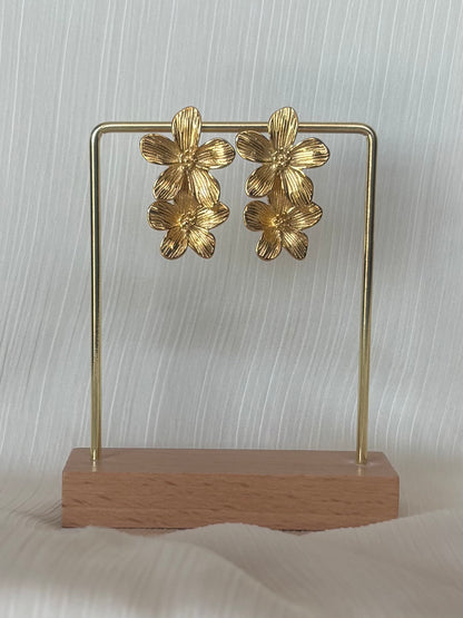 Boucles d’Oreilles Double FLeurs